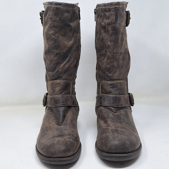 Decree Distressed Brown Combat Boots Sz 10.5 - Picture 2 of 4